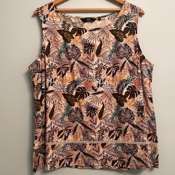 Linen Blend Sleeveless Isle Collection by Edinburgh Woollen Mill Size 18 - Picture 4 of 7